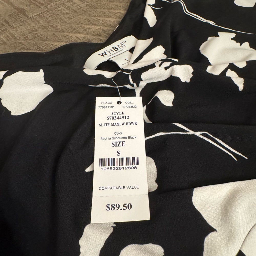 White House Black Market Floral Black and White Women's Dress Size S - Picture 9 of 14